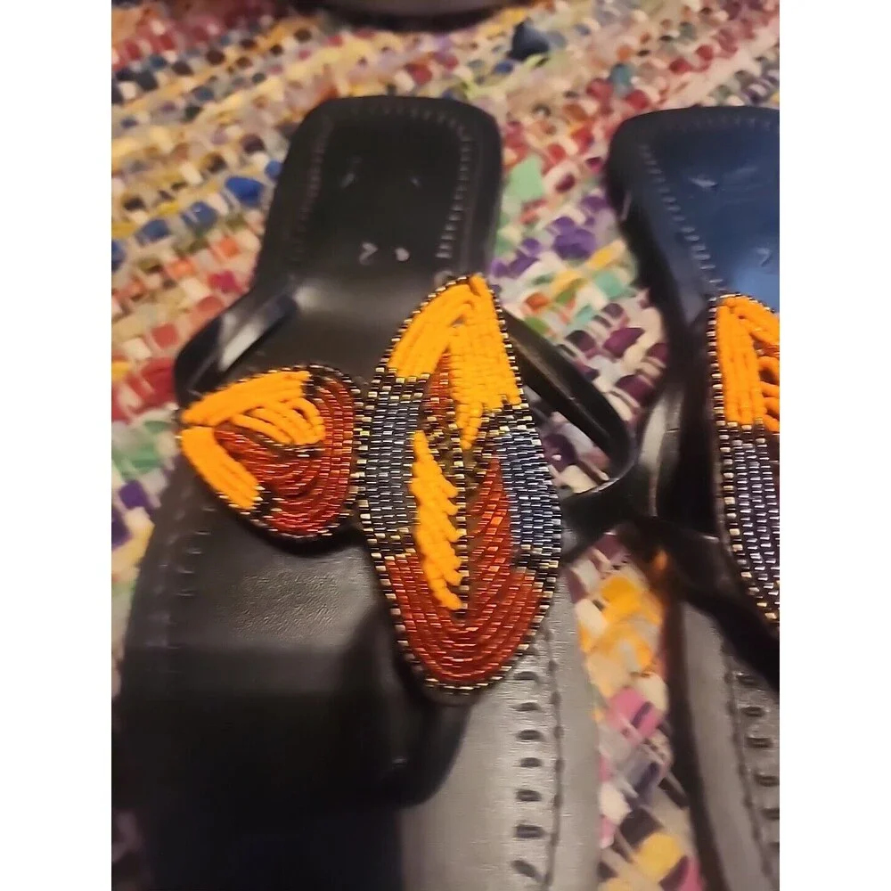 Handmade African Slippers with beads Size 42